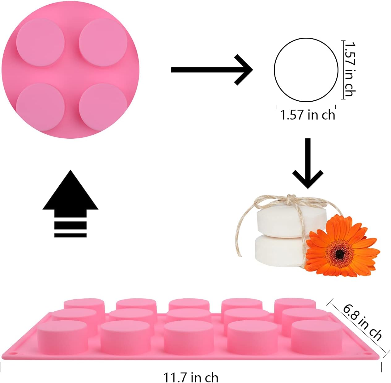 2 Pack Silicone Soap Molds, 15 - Bath Bomb Mold avis et prix
