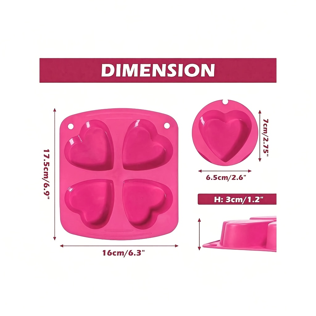 Silicone Mold with 4 Heart-Sha - Bath Bomb Mold avis et prix