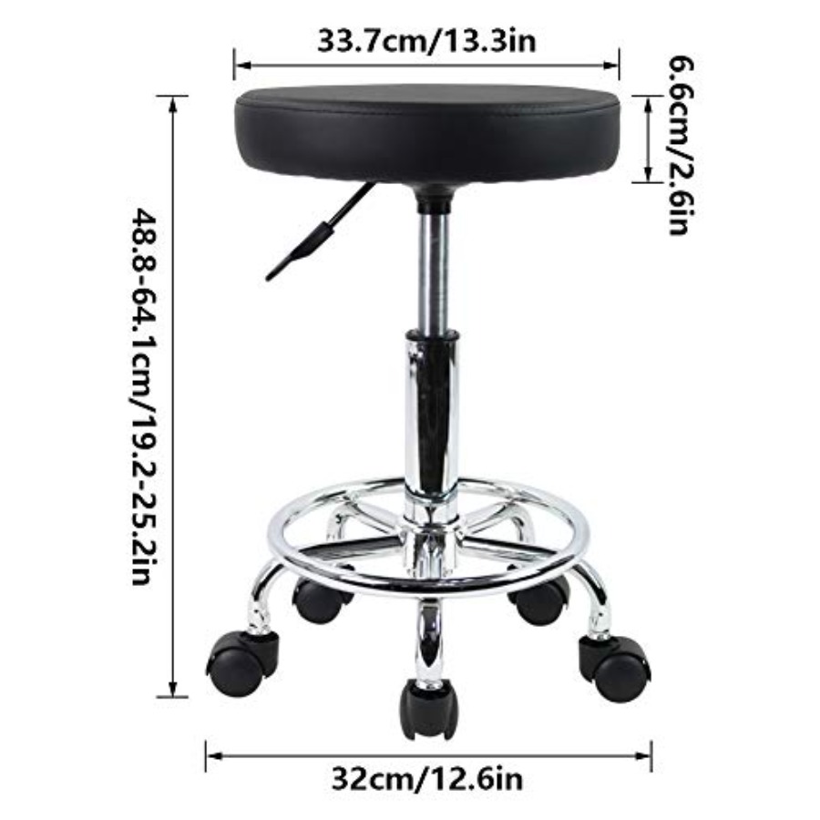 PU Leather Round Rolling Stool - Spa & Wellness Hotel Diament Ustroń Opinie avis et prix