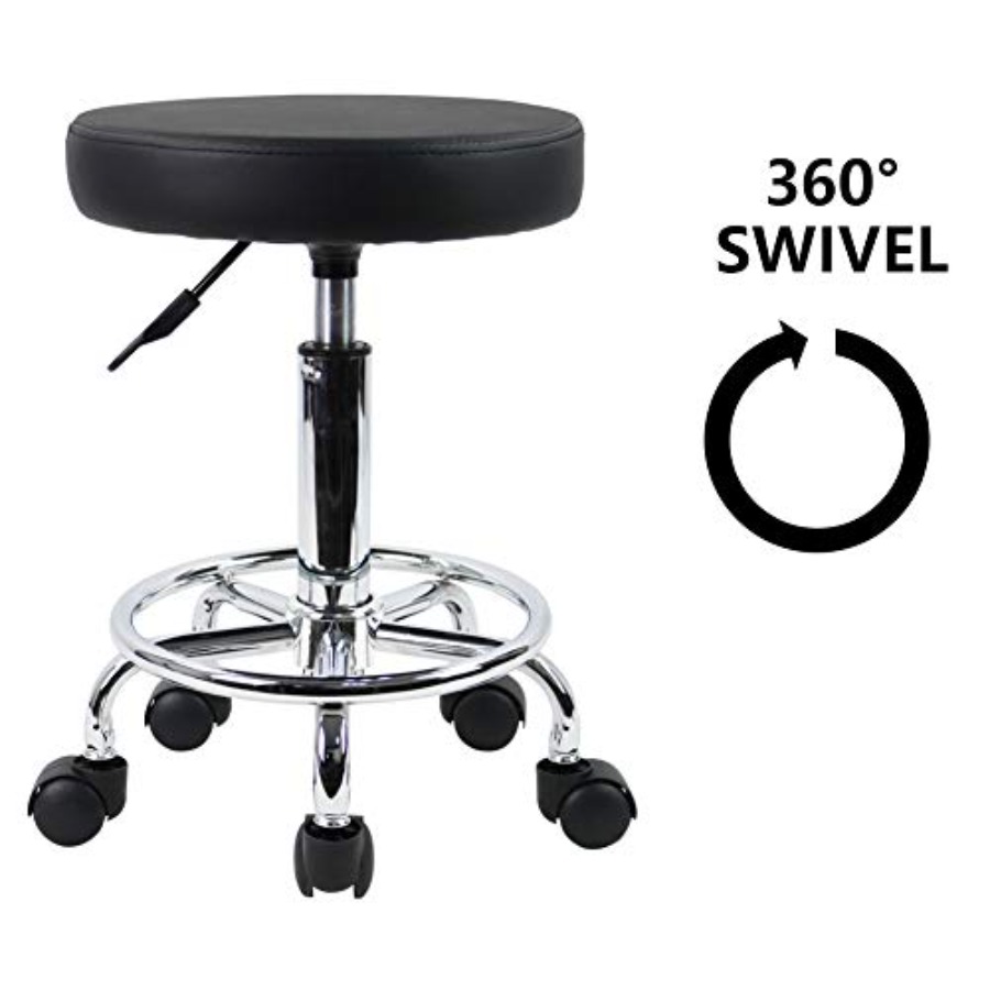 PU Leather Round Rolling Stool - Spa & Wellness Hotel Diament Ustroń Opinie avis et prix